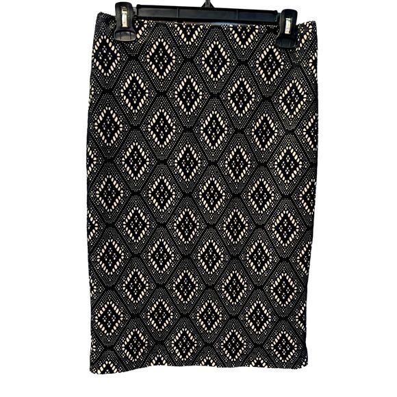 Renee C Black White Geometric Diamond Pencil Skirt Small NWT Made in USA Summer - Picture 1 of 5